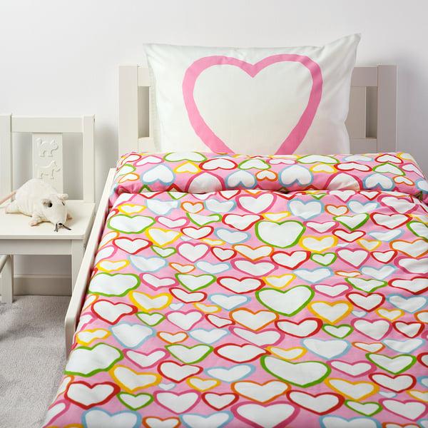 IKEA VITAMINER HJÄRTA Duvet Cover And Pillowcase(s) Multicolor Twin