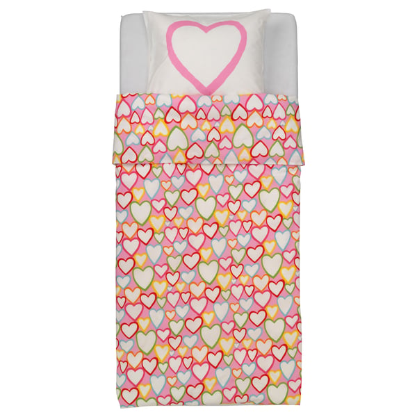 IKEA VITAMINER HJÄRTA Duvet Cover And Pillowcase(s) Multicolor Twin