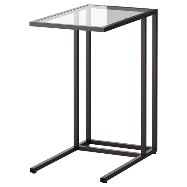IKEA VITTSJÖ Laptop stand black-brown/glass 13 3/4x25 5/8 "