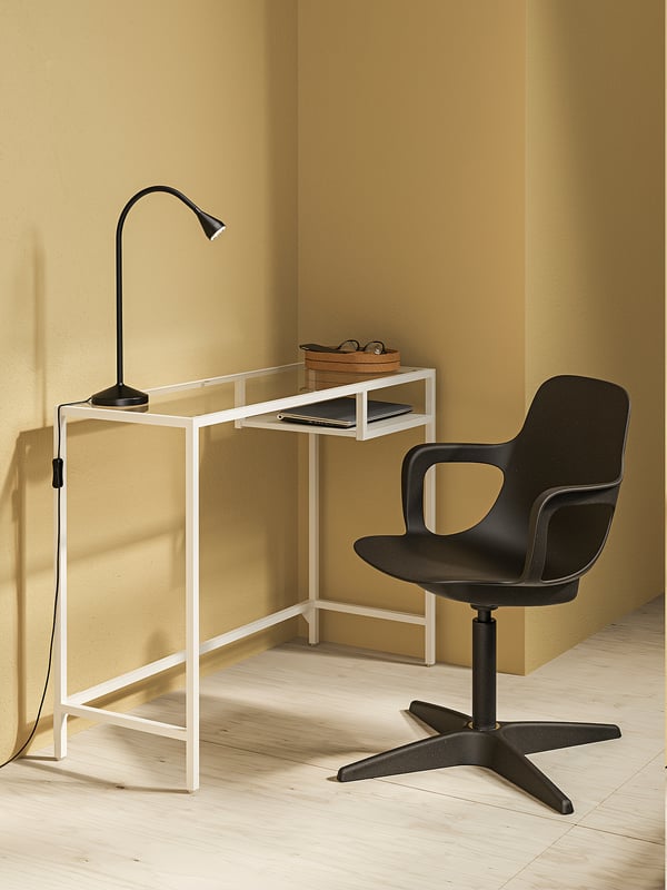 IKEA VITTSJÖ Laptop Table White/glass 39 3/8x14 1/8 "