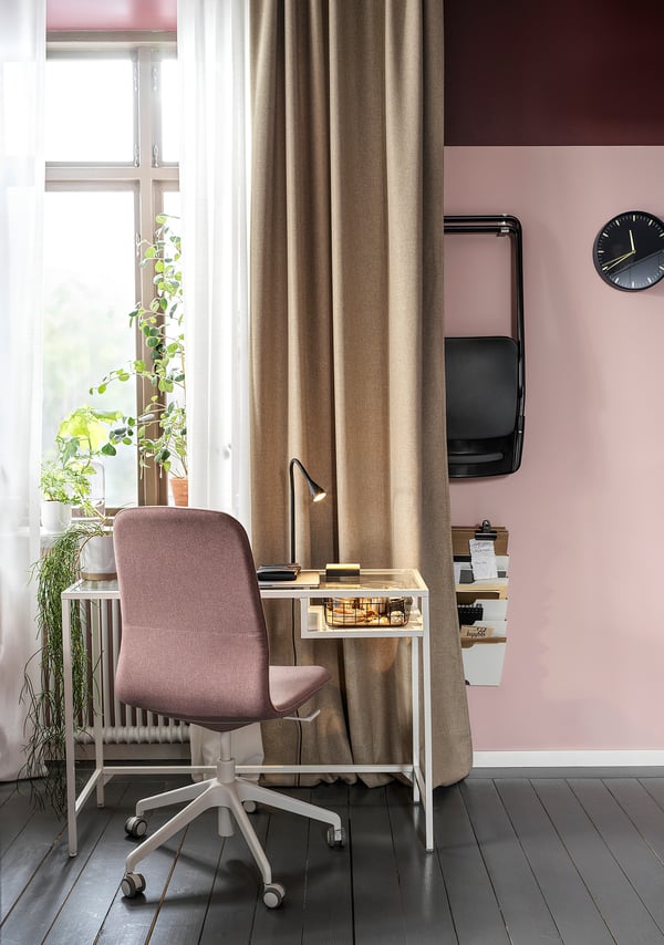 IKEA VITTSJÖ Laptop Table White/glass 39 3/8x14 1/8 "