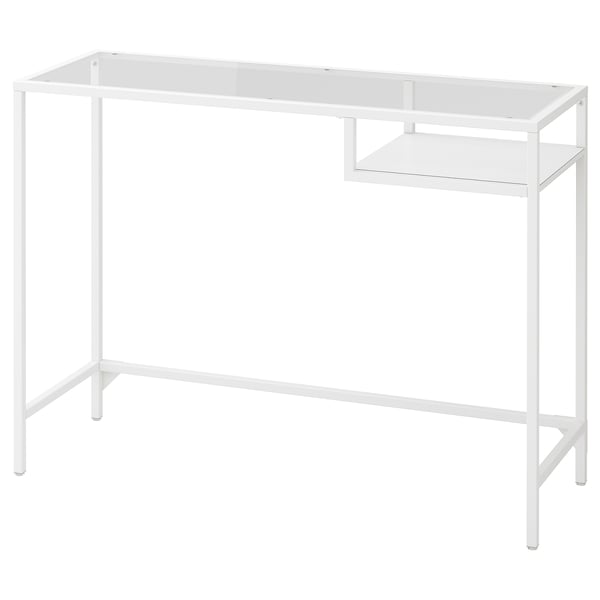 IKEA VITTSJÖ Laptop table white/glass 39 3/8x14 1/8 "
