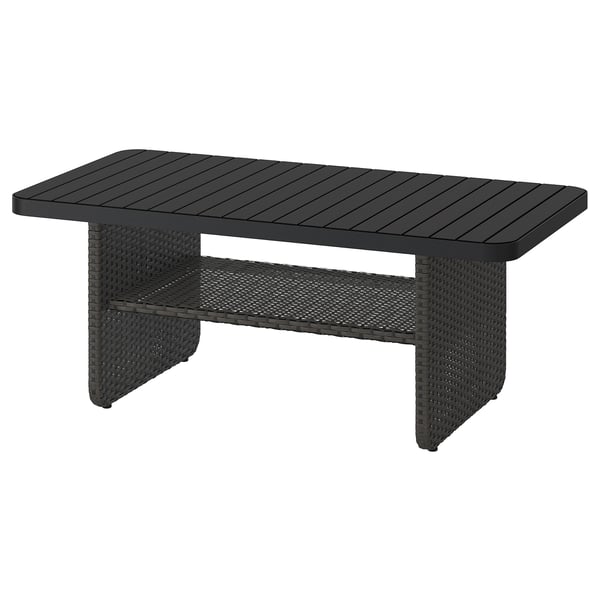 IKEA VITTSKÄR Coffee table plastic rattan outdoor/dark gray 43 1/4x22 7/8 "