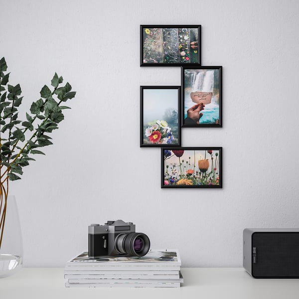IKEA YLLEVAD Collage Frame For 4 Photos Black 8 ¼x16 ¼ "