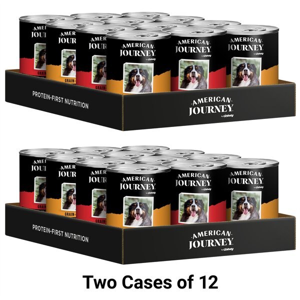 Chewy American Journey Poultry & Beef Variety Pack Grain-Free Canned Dog Food 12.5-oz Case Of 24