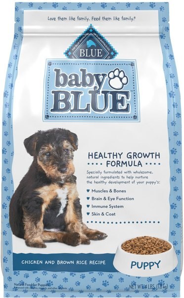 Chewy Blue Buffalo Baby Blue Healthy Growth Formula Natural Chicken & Brown Rice Recipe Puppy Dry Food 4-lb Bag Bundle Of 2