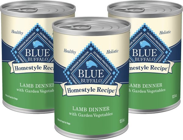 Chewy Blue Buffalo Homestyle Recipe Lamb Dinner with Garden Vegetables Canned Dog Food 12.5-oz can 3 count