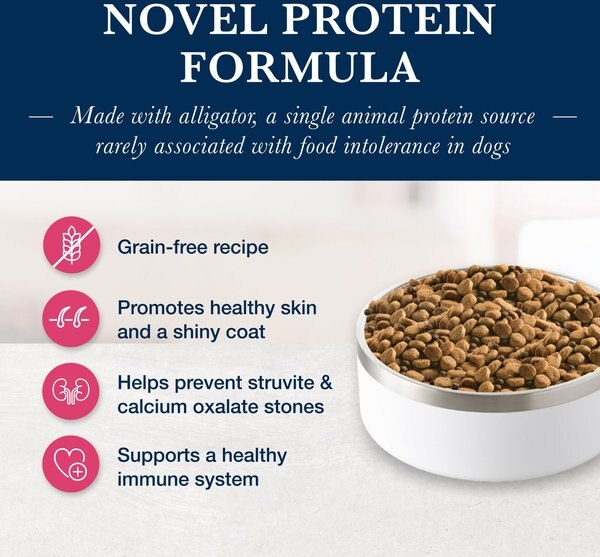 Chewy Blue Buffalo Natural Veterinary Diet NP Novel Protein Alligator Dry Dog Food 22-lb Bag