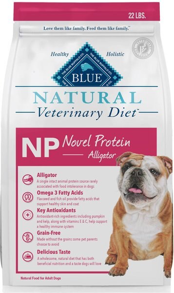 Chewy Blue Buffalo Natural Veterinary Diet NP Novel Protein Alligator Dry Dog Food 22-lb bag