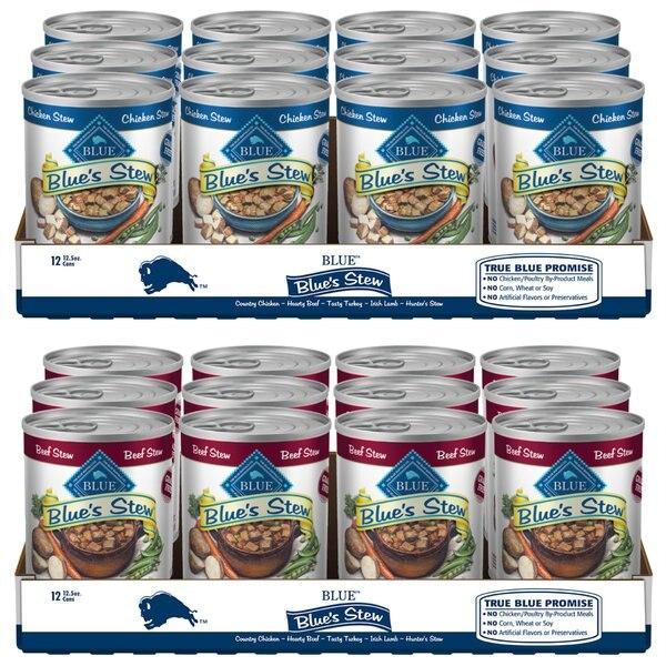 Chewy Bundle: Blue Buffalo Blue's Hearty Beef Stew + Blue's Country Chicken Stew Canned Dog Food