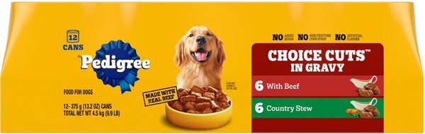 Chewy Bundle: Pedigree Choice Cuts In Gravy Beef & Country Stew Variety Pack + Prime Rib Rice & Vegetable Flavor & Roasted Chicken Canned Wet Dog Food Variety Pack 13.2-oz Case Of 24