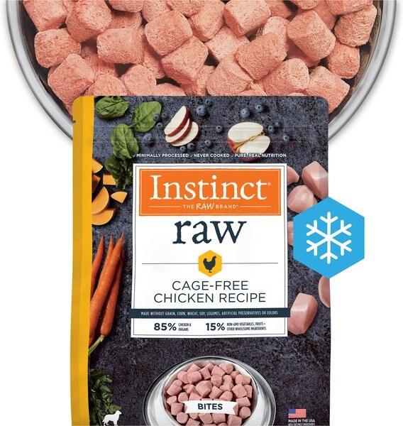 Chewy Bundle: Variety Pack - Instinct Frozen Raw Bites Grain-Free Cage-Free Chicken Recipe Dog Food Beef & Lamb Flavors