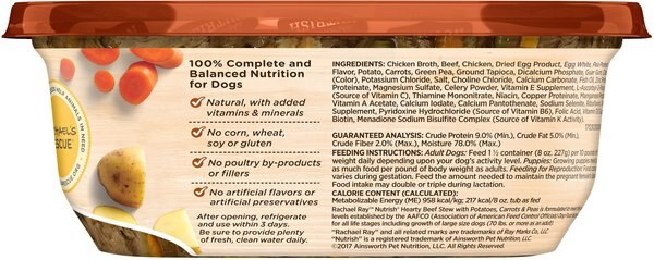 Chewy Bundle: Variety Pack - Rachael Ray Nutrish Hearty Beef Stew Grain-Free Wet Dog Food Chicken Paw Pie & Lamb Stew Flavors