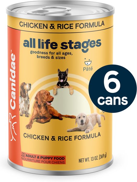 Chewy CANIDAE All Life Stages Chicken & Rice Formula Canned Dog Food 13-oz Can Case Of 6