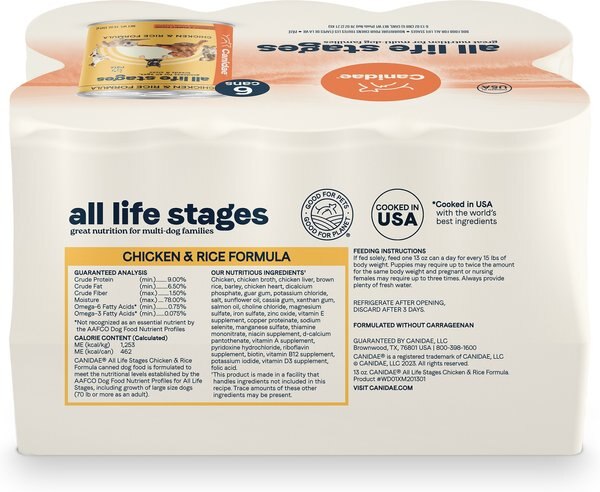 Chewy CANIDAE All Life Stages Chicken & Rice Formula Canned Dog Food 13-oz Can Case Of 6