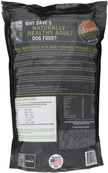 Chewy Dave's Pet Food Naturally Healthy Adult Dry Dog Food 4-lb Bag