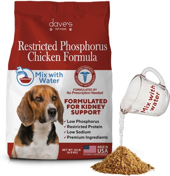 Chewy Dave's Pet Food Restricted Phosphorus Chicken Formula Kidney Support Crumble Dog Food 10-lb bag Chewy Dave's Pet Food Restricted Phosphorus Chicken Formula Kidney Support Crumble Dog Food 10-lb bag