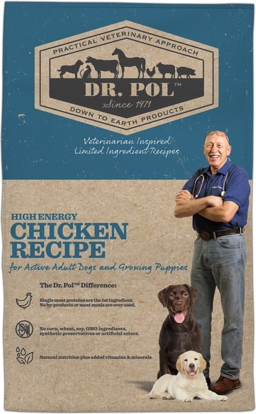 Chewy Dr. Pol High Energy Chicken Recipe Dry Dog Food 24-lb Bag