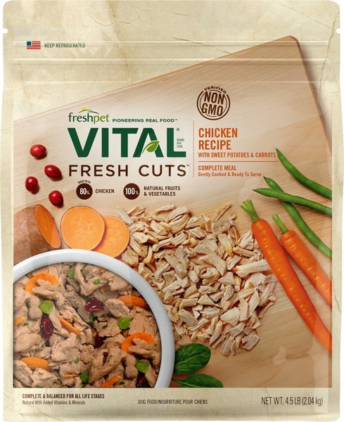 Chewy Freshpet Vital Fresh Cuts Chicken Recipe Fresh Dog Food 4.5-lb bag bundle of 2