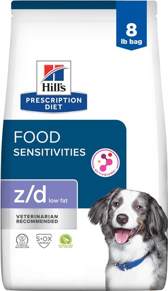Chewy Hill's Prescription Diet Z/d Low Fat Hydrolyzed Soy Recipe Food Sensitivities Dry Dog Food 8-lb Bag