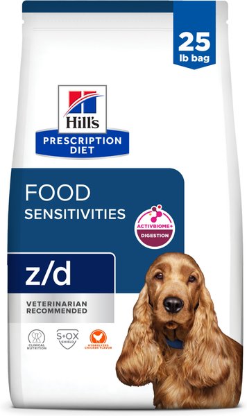Chewy Hill's Prescription Diet z/d Skin & Food Sensitivities Hydrolyzed Chicken Flavor Dry Dog Food 25-lb bag