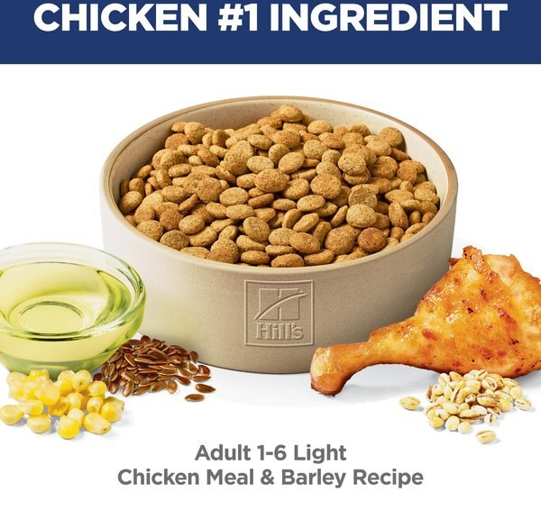 Chewy Hill's Science Diet Adult Light Weight Management With Chicken Meal & Barley Dry Dog Food 15-lb Bag