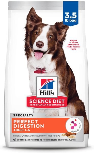Chewy Hill's Science Diet Adult Perfect Digestion Chicken Brown Rice & Whole Oats Recipe Dry Dog Food 3.5-lb bag Chewy Hill's Science Diet Adult Perfect Digestion Chicken Brown Rice & Whole Oats Recipe Dry Dog Food 3.5-lb bag