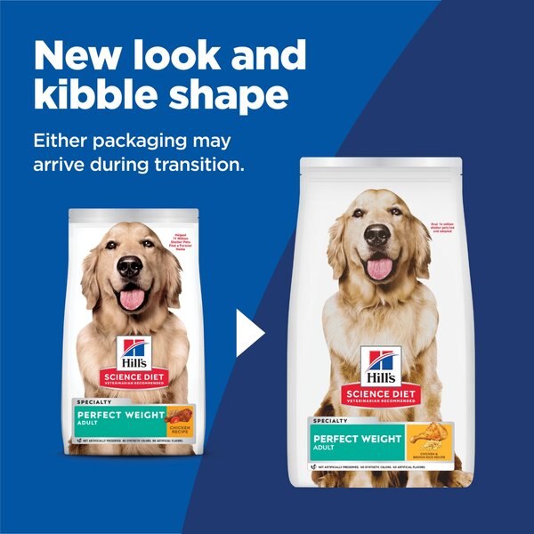 Chewy Hill's Science Diet Adult Perfect Weight Management Chicken Recipe Dry Dog Food 12-lb Bag