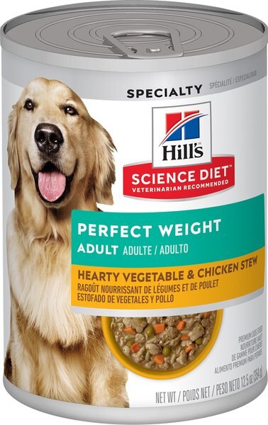 Chewy Hill's Science Diet Adult Perfect Weight Management Hearty Vegetable & Chicken Stew Wet Dog Food 12.5-oz can case of 4 Chewy Hill's Science Diet Adult Perfect Weight Management Hearty Vegetable & Chicken Stew Wet Dog Food 12.5-oz can case of 4