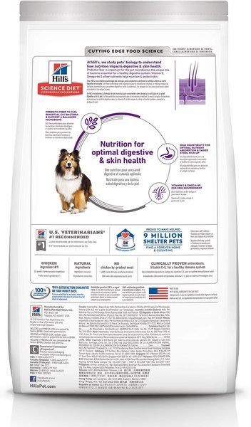 Chewy Hill's Science Diet Adult Sensitive Stomach & Sensitive Skin Chicken Recipe Dry Dog Food 4-lb Bag
