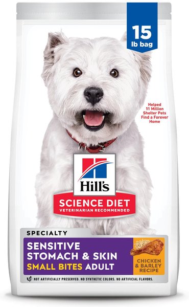 Chewy Hill's Science Diet Adult Sensitive Stomach & Sensitive Skin Small Bites Dry Dog Food Chicken Recipe 15-lb Bag