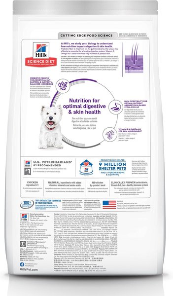 Chewy Hill's Science Diet Adult Sensitive Stomach & Sensitive Skin Small Bites Dry Dog Food Chicken Recipe 15-lb Bag