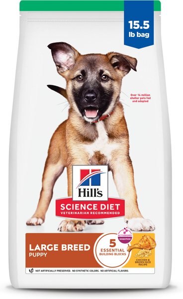 Chewy Hill's Science Diet Puppy Large Breed Chicken & Brown Rice Recipe Dry Dog Food 15.5-lb Bag