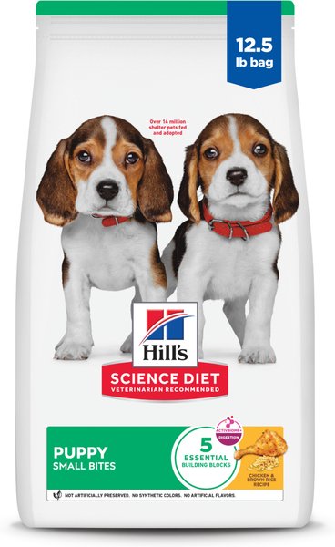 Chewy Hill's Science Diet Puppy Small Bites Chicken & Brown Rice Recipe Dry Dog Food 12.5-lb Bag