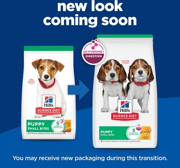 Chewy Hill's Science Diet Puppy Small Bites Chicken & Brown Rice Recipe Dry Dog Food 12.5-lb Bag