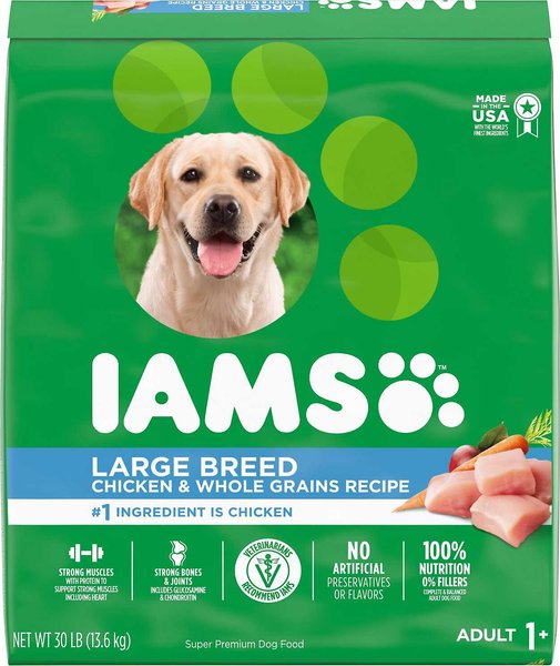 Chewy Iams Proactive Health Large Breed Adult with Real Chicken Dry Dog Food 30-lb bag bundle of 2