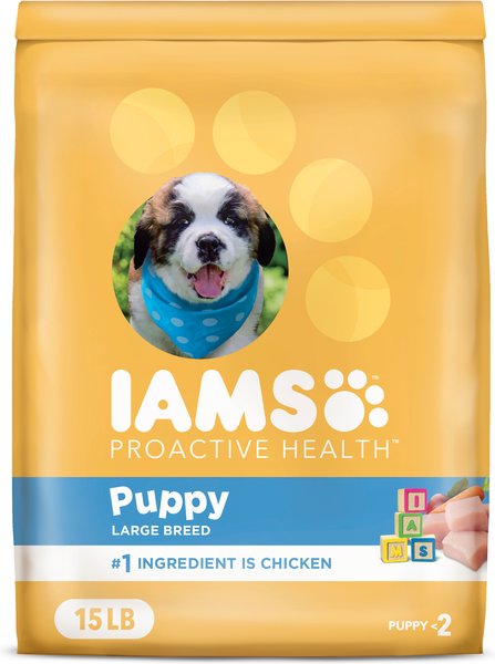 Chewy Iams Proactive Health Large Breed Puppy With Real Chicken Dry Dog Food 15-lb Bag