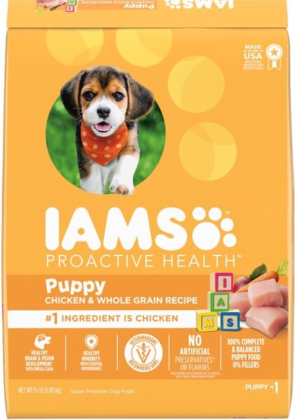 Chewy Iams Proactive Health Smart Puppy With Real Chicken Dry Dog Food 15-lb Bag Bundle Of 2