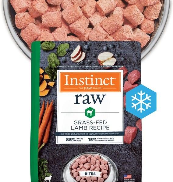 Chewy Instinct Bites Lamb Recipe Grain-Free Grass-Fed Raw Frozen Dog Food 5.4-lb Bag Bundle Of 3