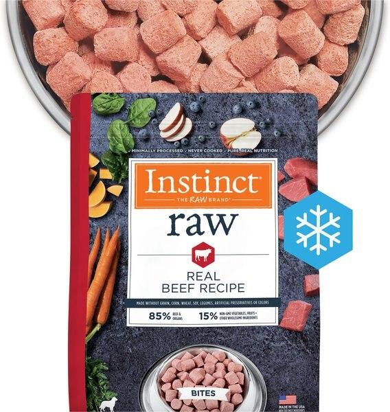 Chewy Instinct Raw Frozen Adult Bites Grain-Free Real Beef Recipe Dog Food 6-lb bag