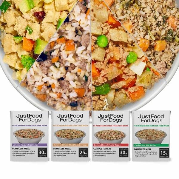 Chewy JustFoodForDogs Pantry Fresh Human-Grade Non-GMO Variety Pack Fresh Dog Food 12.5-oz Pouch Case Of 8