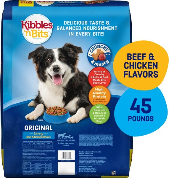 Chewy Kibbles 'n Bits Original Savory Beef & Chicken Flavors Dry Dog Food 45-lb Bag