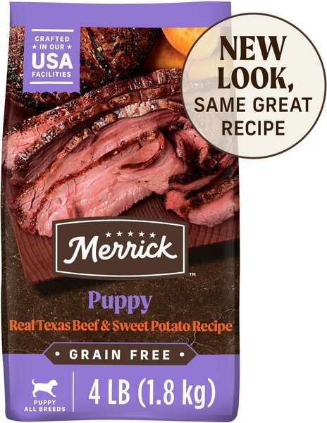 Chewy Merrick Grain-Free Dry Puppy Food Real Beef & Sweet Potato Recipe 4-lb bag