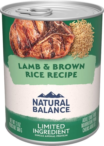Chewy Natural Balance Limited Ingredient Lamb & Brown Rice Recipe Wet Dog Food 13-oz Can Case Of 12