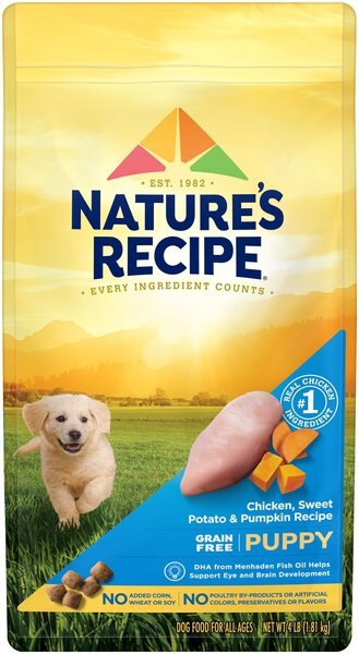 Chewy Nature's Recipe Grain-Free Puppy Chicken Sweet Potato & Pumpkin Recipe Dry Dog Food 4-lb Bag