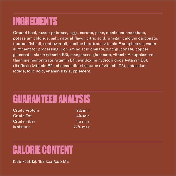 Chewy Nom Nom Freshly-Made Frozen Grain-Free Beef Mash Dog Food 14-oz Pouch Case Of 14