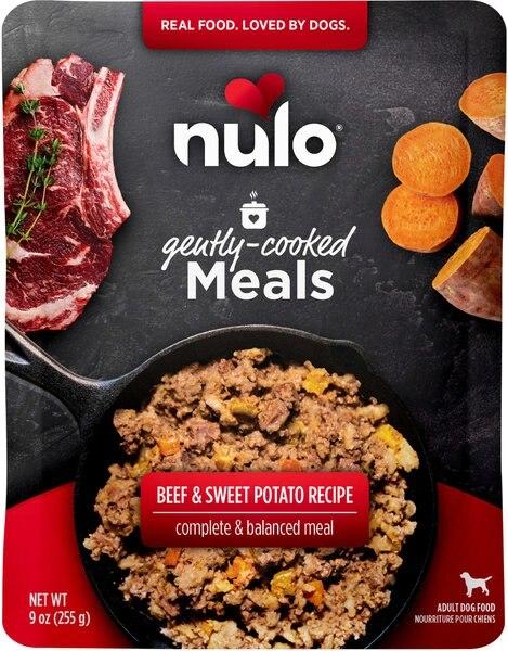 Chewy Nulo Gently-Cooked Meals Beef & Sweet Potato Recipe Wet Dog Food 9-oz Pouch Case Of 8
