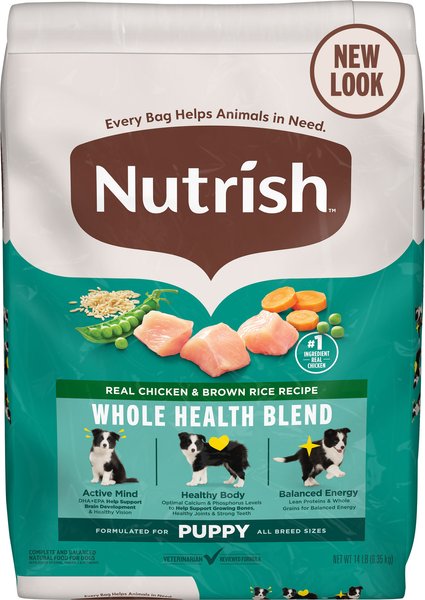 Chewy Nutrish Whole Health Blend Puppy Real Chicken & Brown Rice Recipe Dry Dog Food 14-lb bag