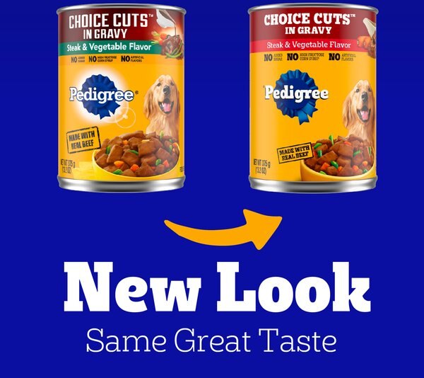 Chewy Pedigree Choice Cuts In Gravy Steak & Vegetable Flavor Adult Canned Wet Dog Food 13.2-oz Can Case Of 24