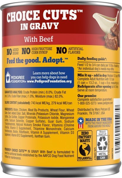 Chewy Pedigree Choice Cuts In Gravy With Beef Adult Canned Wet Dog Food 13.2-oz Case Of 12